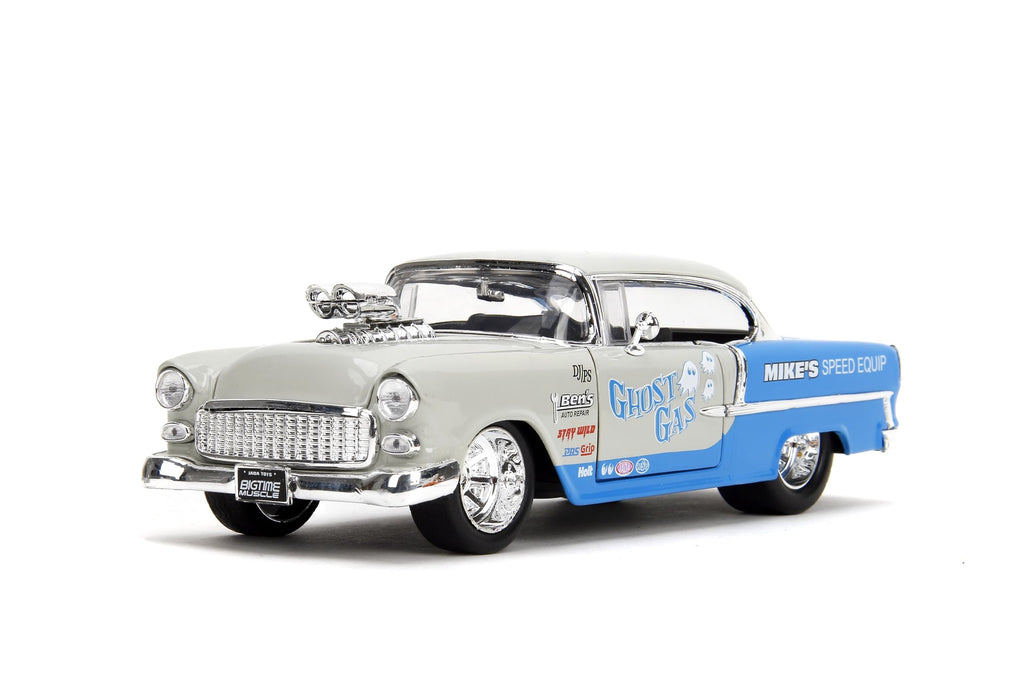 Bigtime Muscle 1:24 1955 Chevrolet Bel-Air Die-Cast Car, Toys for Kids and Adults(Cool Gray/Gloss Blue)