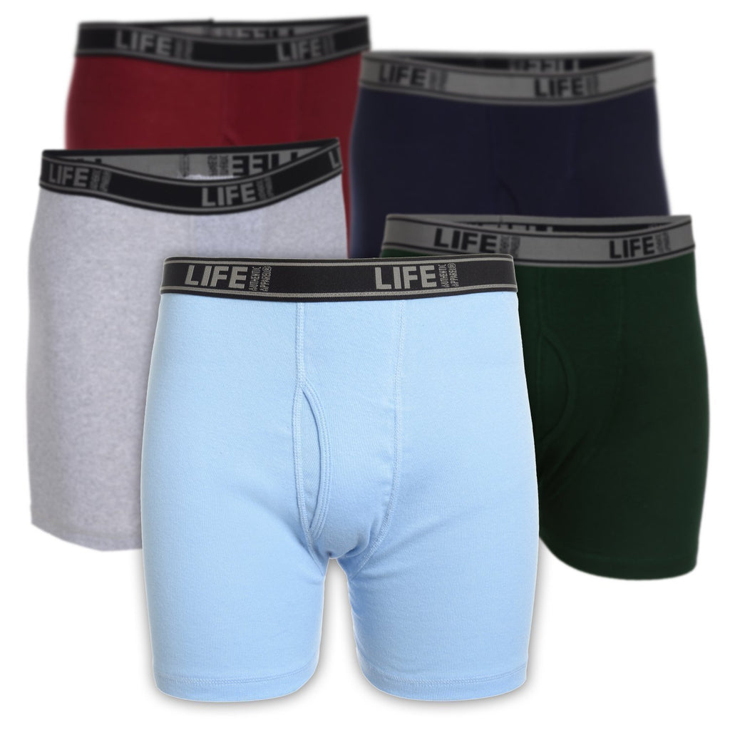 Life Men's 12 Pack Sexy Comfortable Breathable Soft Boxer Briefs 100% Cotton Underwear For Men