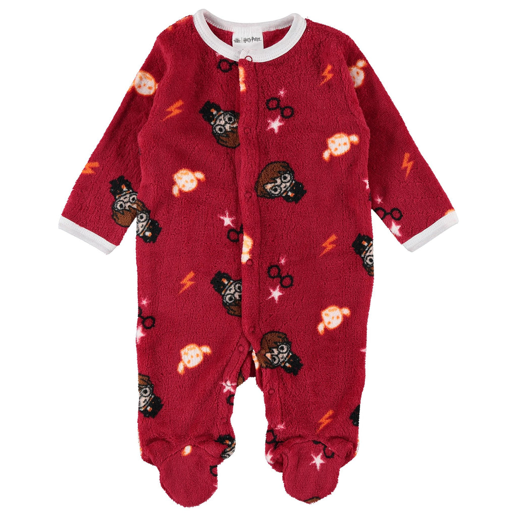 Harry Potter Baby Boys Long-Sleeve Bodysuit Pajamas - Baby Boy Clothes Prints (Red/Yellow, 6-9 Months)