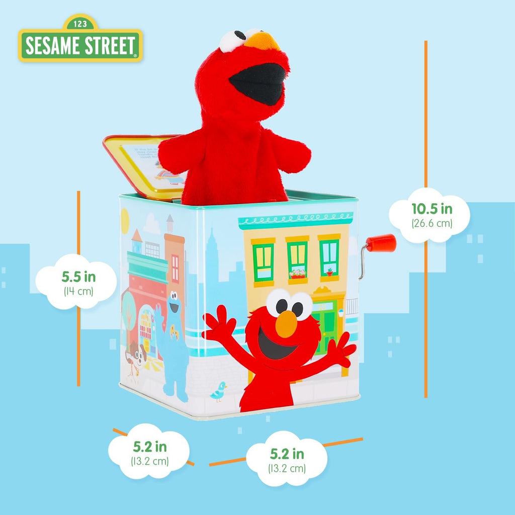 KIDS PREFERRED Sesame Street Elmo Jack in The Box Musical Toys for Babies and Toddlers, Play Waltzing Matilda Elmo Springs Out from a Colorful Box