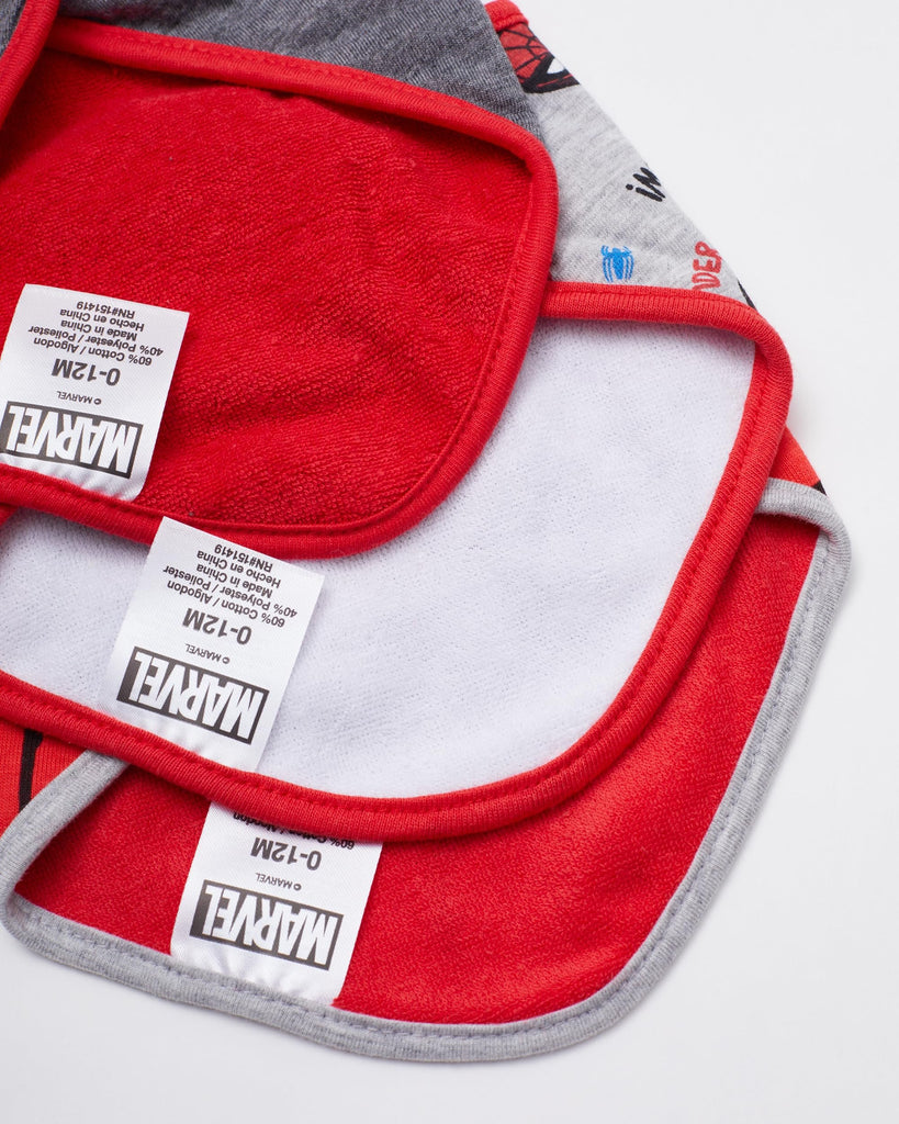 Happy Threads Marvel Spiderman Baby Unisex Bandana Bib 3-Pack - Spider-Man Baby Bibs