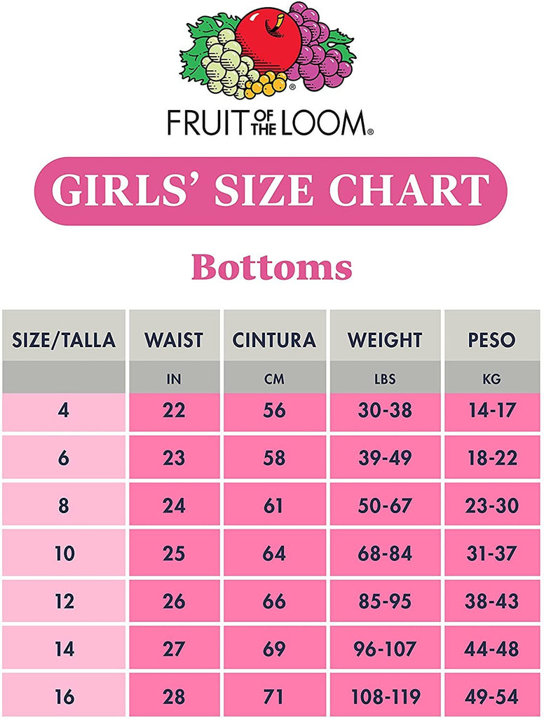 Fruit of the Loom Girls' Cotton Bikini Underwear Multipacks