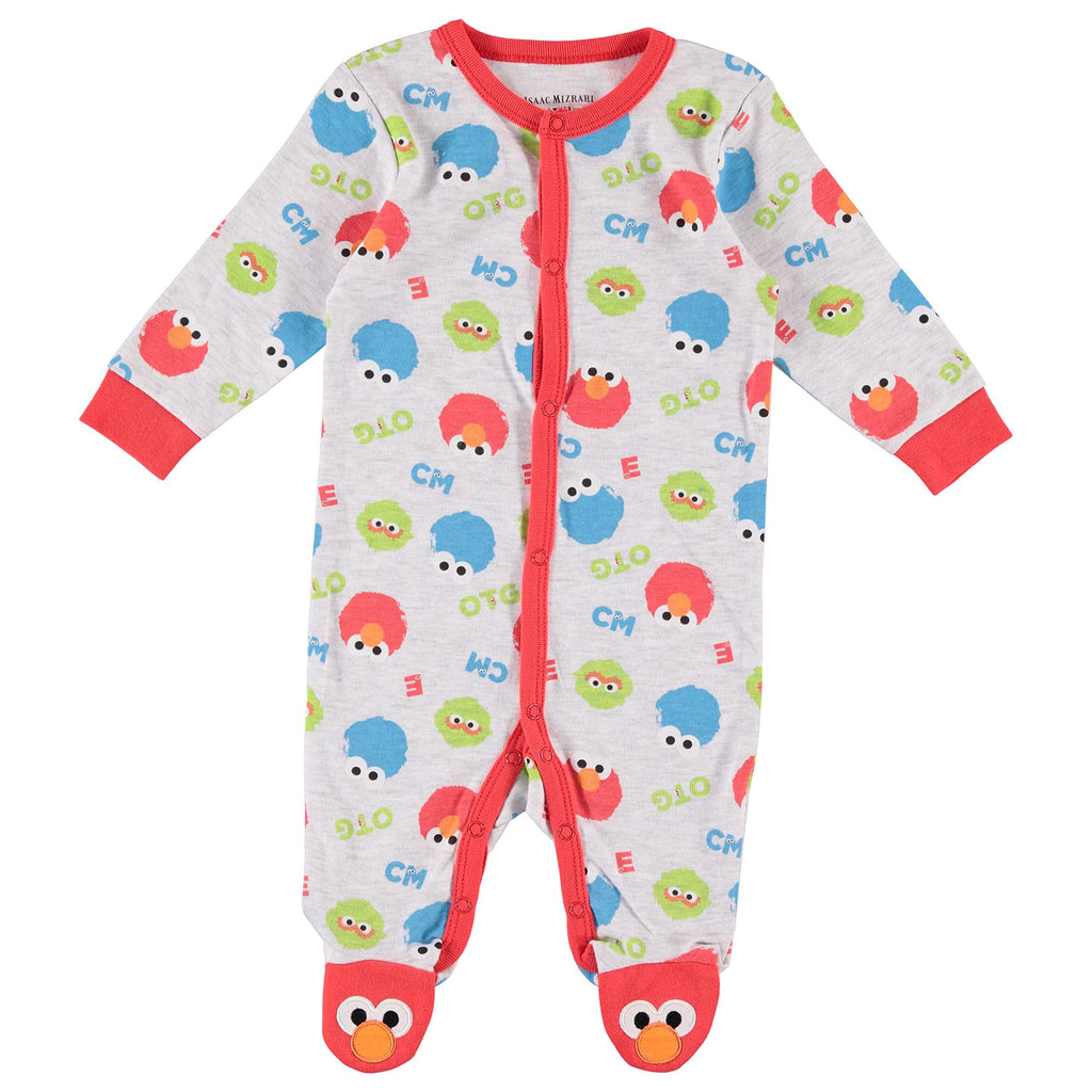 Happy Threads Elmo Baby Boys' Romper Long Sleeve Footie Bodysuit