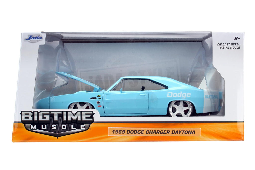 Big Time Muscle 1:24 1969 Dodge Charger Daytona Die-Cast Car, Toys for Kids and Adults(Sky Blue)