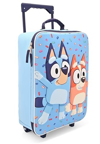 Fast Forward Bluey 16" Soft Luggage - Cute & Durable Carry-On Suitcase for Travel 16X12X5