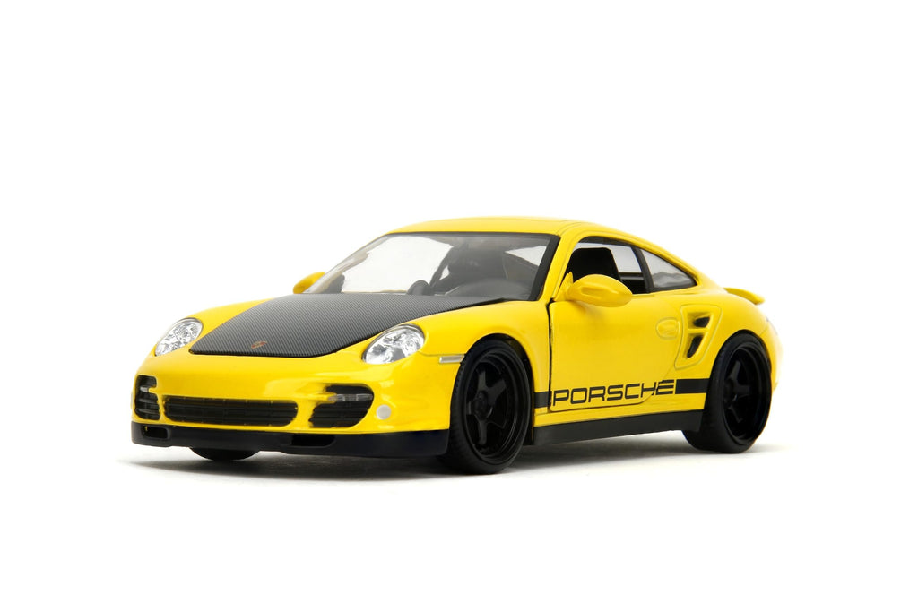 Hyper-Spec 1:24 2007 Porsche 911 Turbo 997 Die-Cast Car, Toys for Kids and Adults(Yellow)