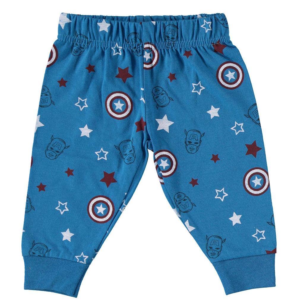 CAPTAIN AMERICA Marvel Baby Boys Clothing 3-Piece Set with Baby Bodysuit, Pants, and Hat - Newborn Boy Outfits (Grey/Blue/Red, 0-3 Months)