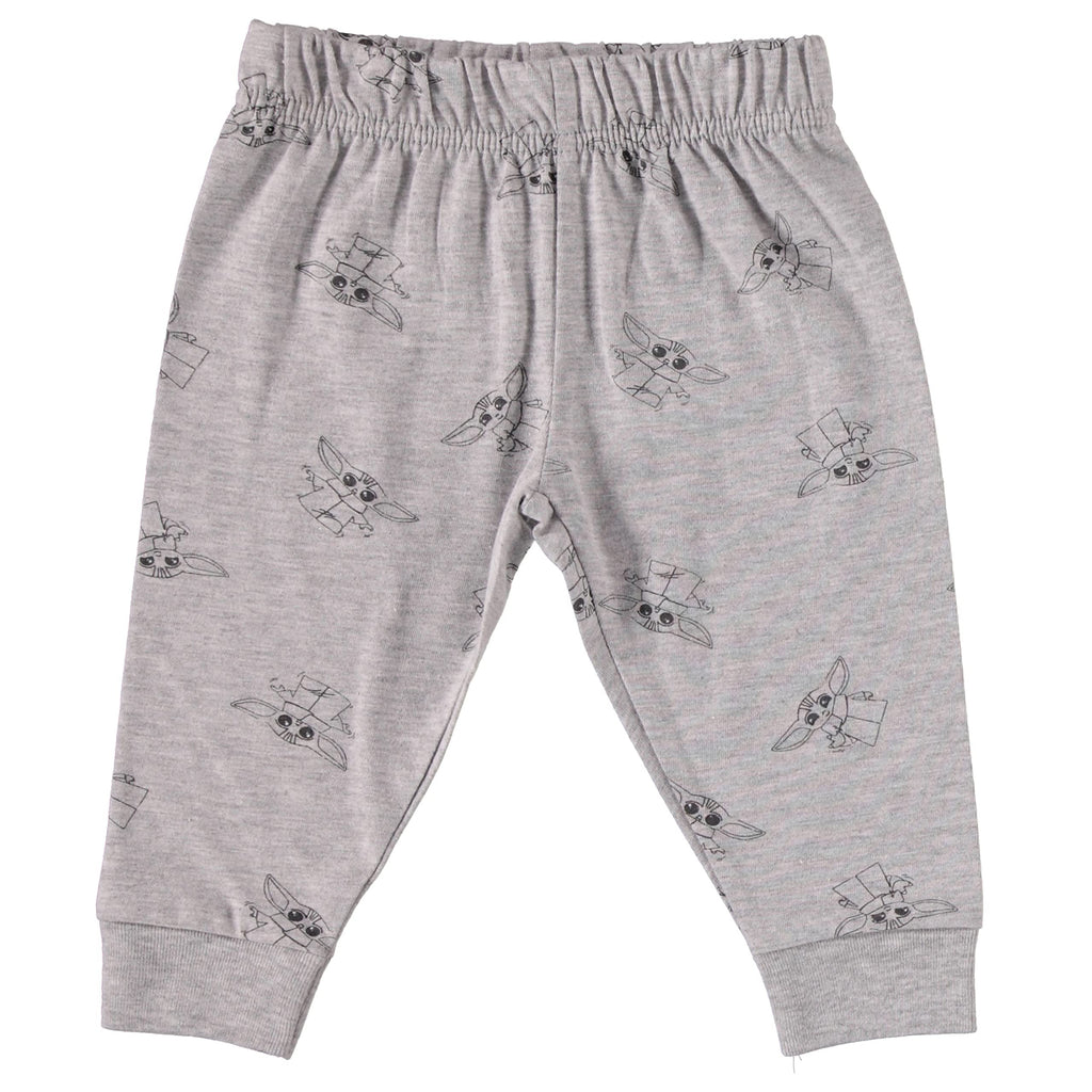 STAR WARS Baby Yoda Boys' 3 Piece Long Sleeve Bodysuit Pull-on Pants and Accessory (Green/White/Grey, 6-9 Months)