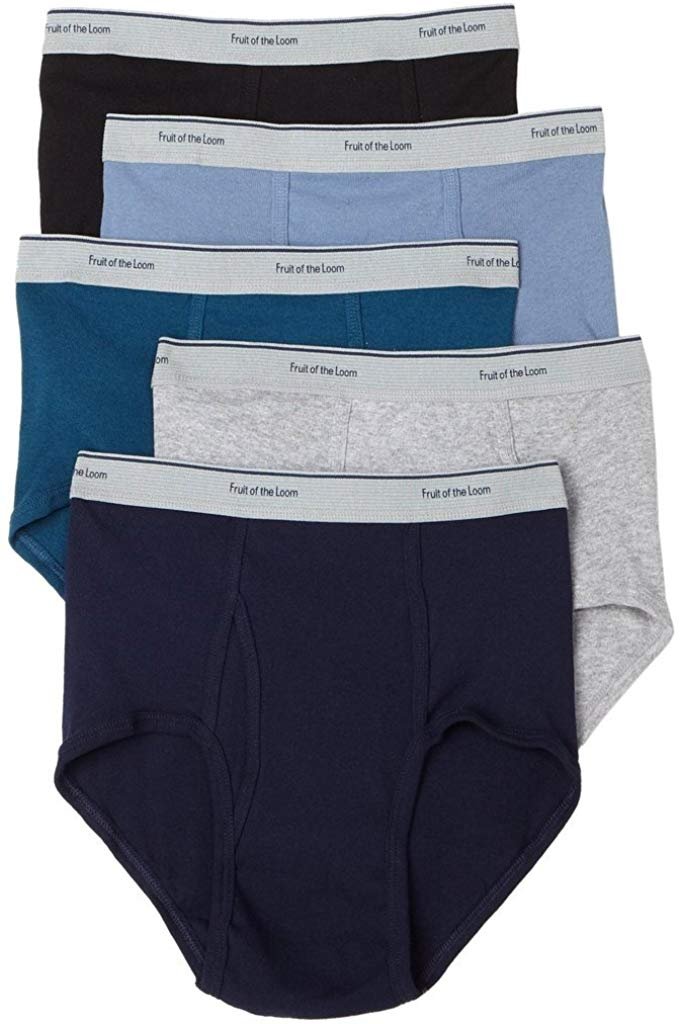 Fruit of the Loom Men's Big Stripe Solid Briefs (Pack of Five)