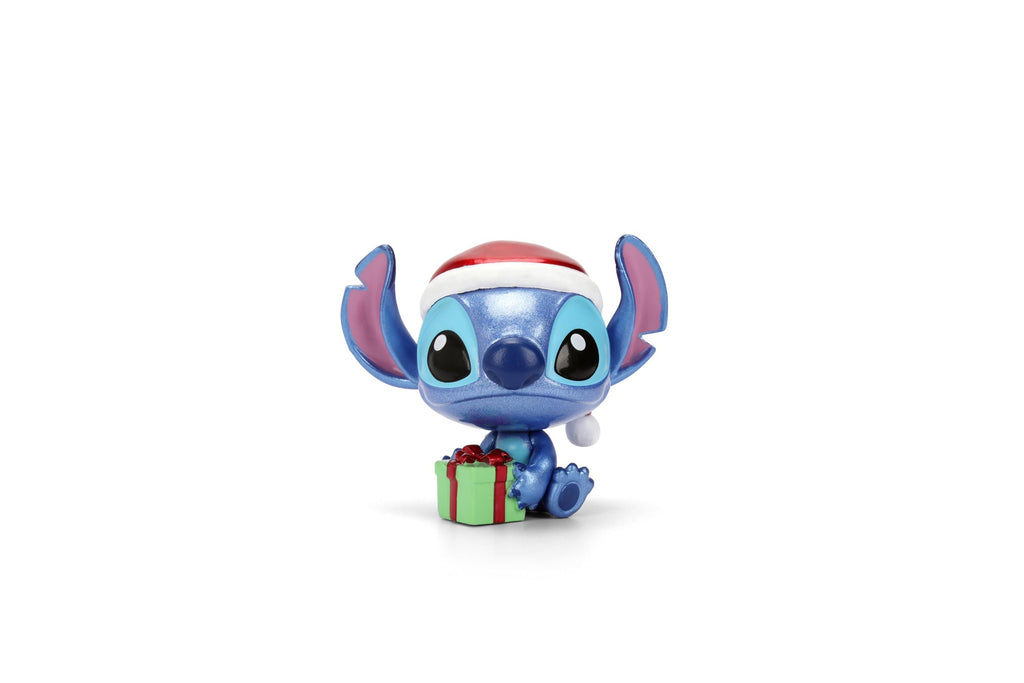 Jada Stitch Holiday Metalfigs 4-Pack – 2.5" Collectible Diecast Figures Toys – Festive Stitch Variants with Gift, Plush, Reindeer, and Santa Hat – Disney Collectors Set for Kids & Fans Ages 3+
