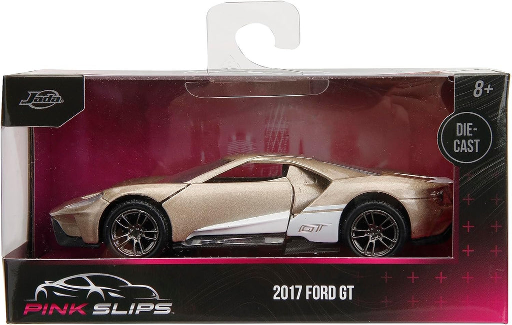 Pink Slips 1:32 W1 2017 Ford GT Die-Cast Car, Toys for Kids and Adults(Metallic Gold)