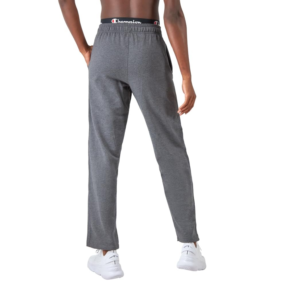 Champion, Powerblend, Fleece Open-Bottom Sweatpants for Men (Reg Tall), Oxford Gray C Patch Logo, 3X-Large Big