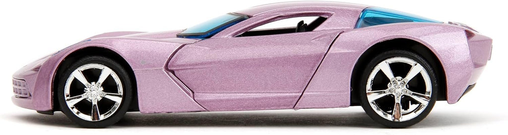 Pink Slips 1:32 W2 2009 Chevy Corvette Stingray Concept Die-Cast Car, Toys for Kids and Adults(Dusty Purple)