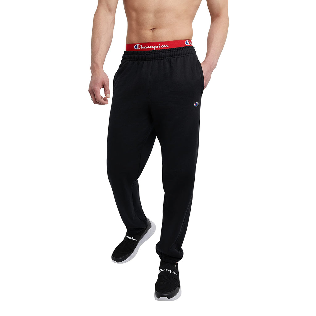 Champion Sweatpants, Powerblend, Fleece, Comfortable Relaxed-Bottom Pants for Men (Reg. or Big, Oxford Gray C Patch Logo, X-Large Tall