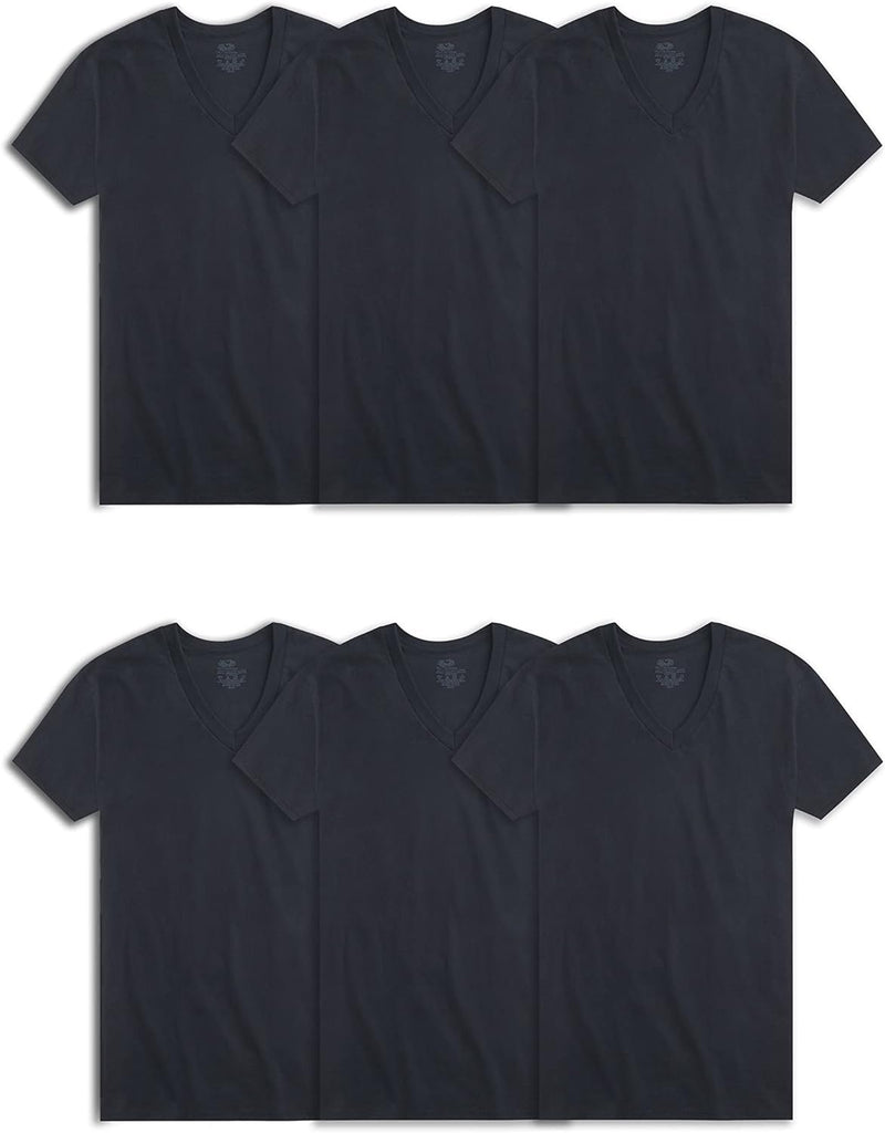 Fruit of the Loom Men's Eversoft Cotton Stay Tucked V-Neck T-Shirt