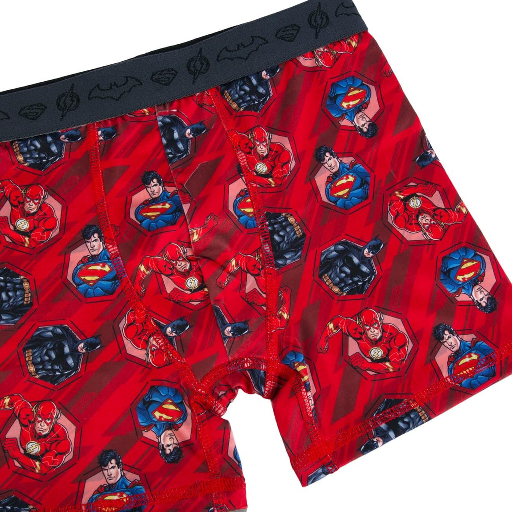 Handcraft Boys' Justice League Boxer Briefs Flash Batman Superman 4-Pack Polyster/Spandex Blend Sizes 6,8,10 Comfortable Performance Assorted