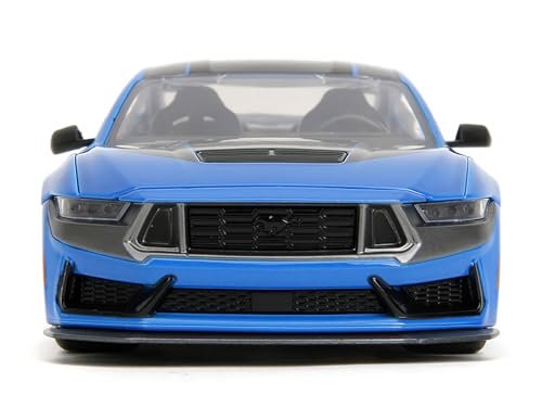 2024 Dark Horse Blue Metallic with Black and Gray Stripes Bigtime Muscle Series 1/24 Diecast Model Car by Jada 35276