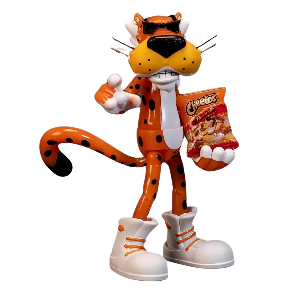 Jada Toys Cheetos Chester Cheetah Action Figure Flamin' Hot Glow in The Dark – 6” Articulated Exclusive, with Bag of Cheetos, Shades, Cheeto Dust