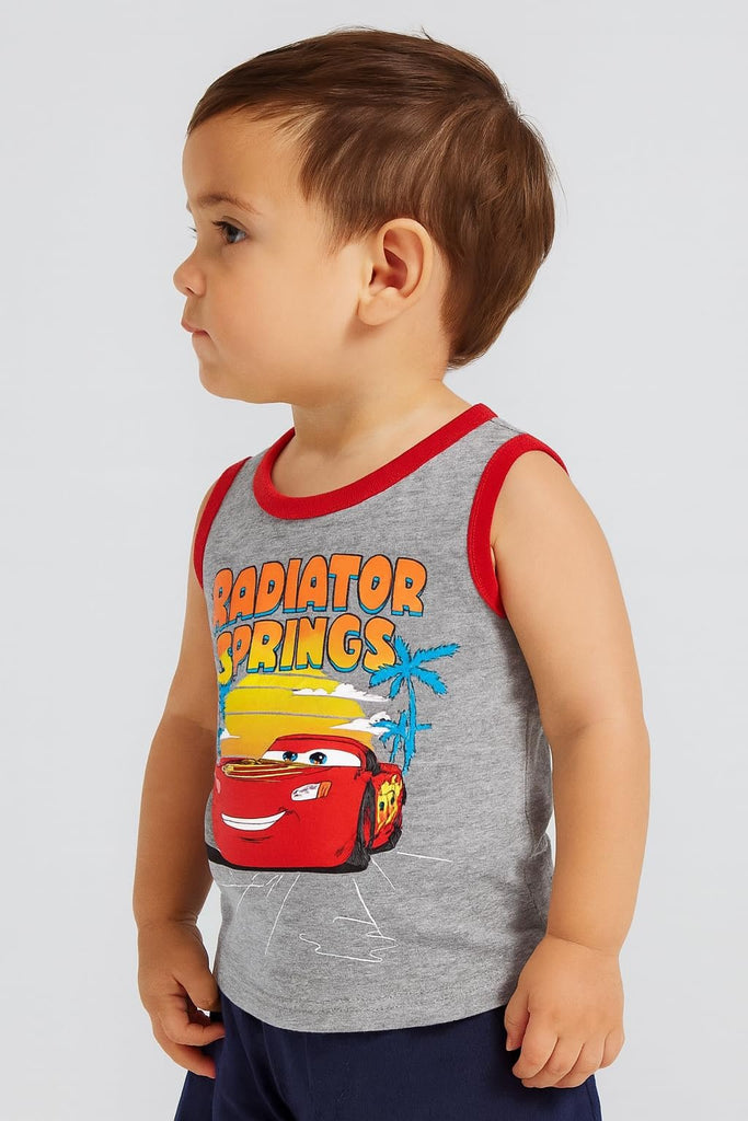 Disney Pixar Toy Story Boys’ Tank Top – Buzz Lightyear & Woody Graphic Shirt – Soft Cotton Blend Toddler & Kids Sleeveless Tee