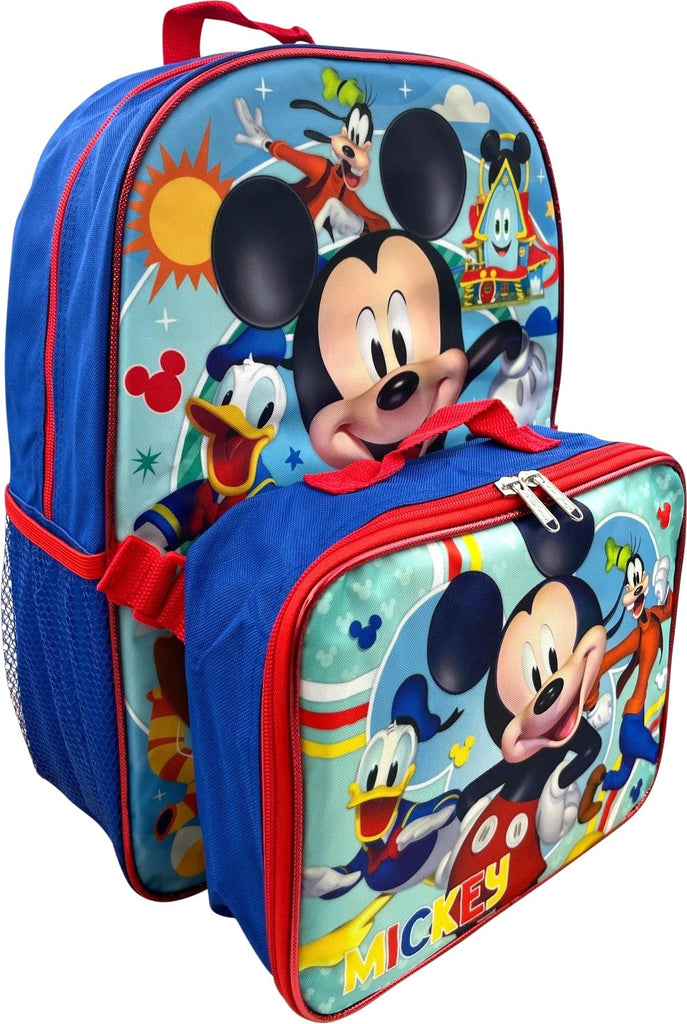 Disney Mickey Mouse 16" Backpack With Detachable Lunch Box (Mickey-Fun House)