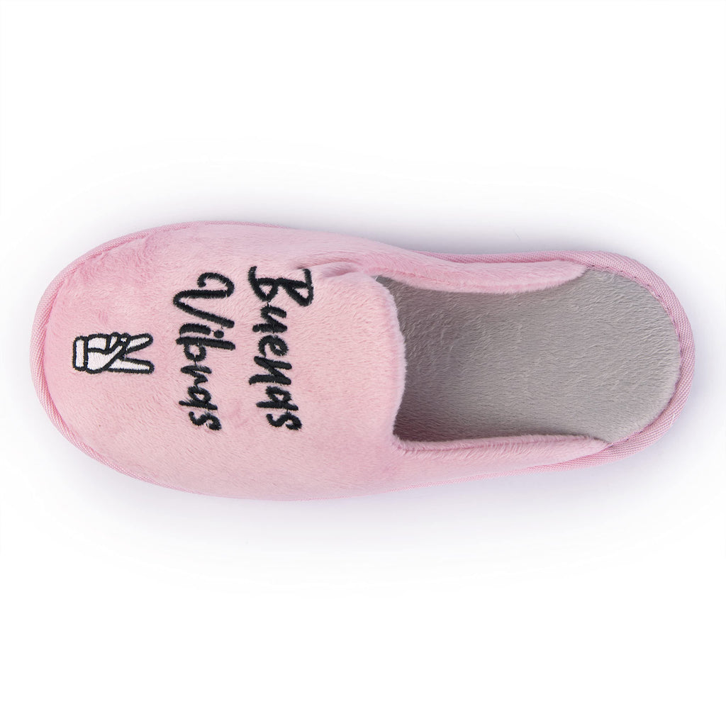 Handcraft Staycation NYC Ladies Funny Quote Scuff Slipper, Plush Non Slip House Slippers for Women, Comfy Soft Sole Bedroom Shoes