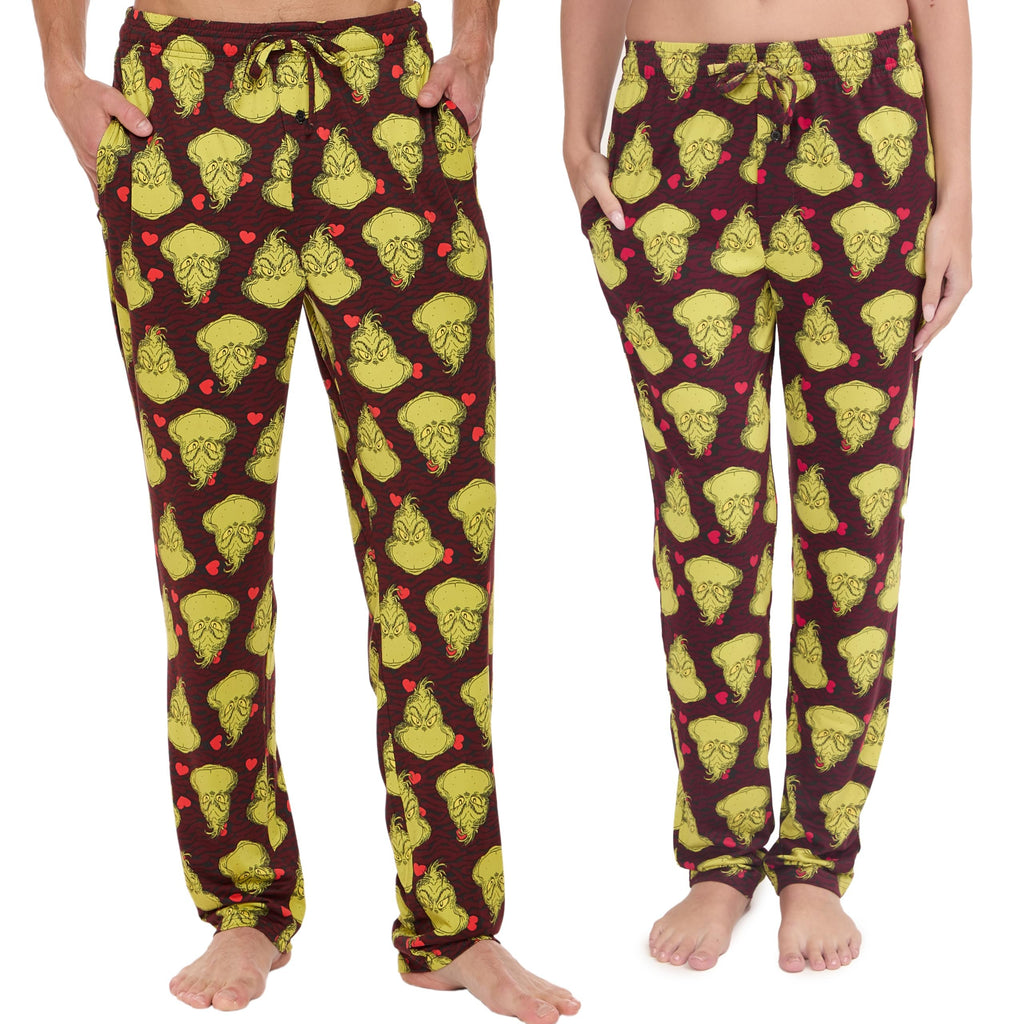 Dr. Suess womens The Grinch Who Stole Christmas Lounge Pants With Pockets Multiprints