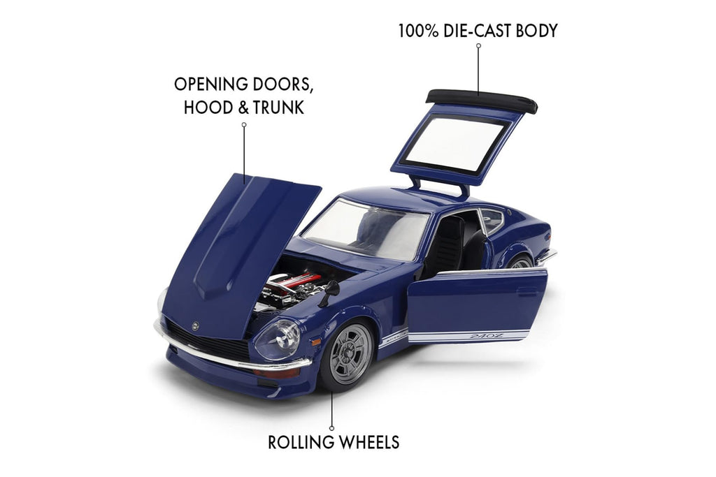 Jada 1972 Datsun 240Z, Dark Blue Toys 37020-1/24 Scale Diecast Model Car