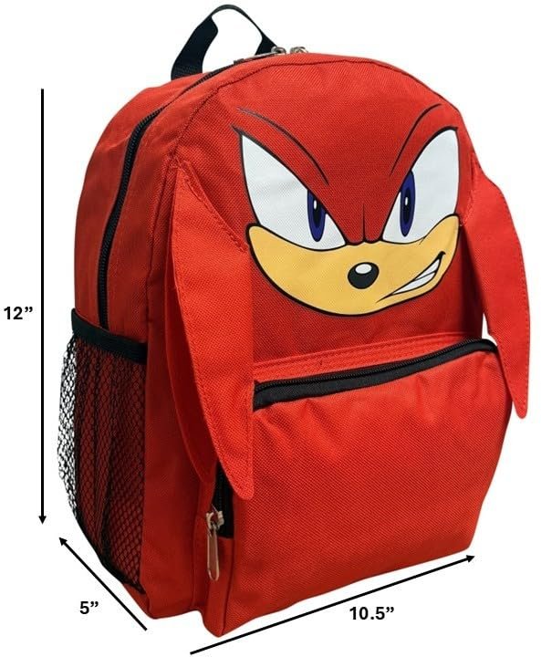 Ruz Sonic The Hedgehog 12" Small Backpack With 3D Features, Sonic - Shadow - Knuckles Kid's School Bag