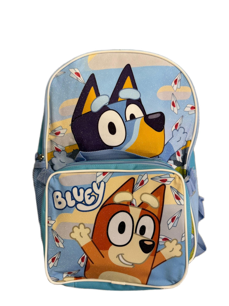 Fast Forward Bluey Boys’ 16" Backpack with Insulated Lunch Bag – Durable Polyester – Mesh Side Pocket – School Travel Set