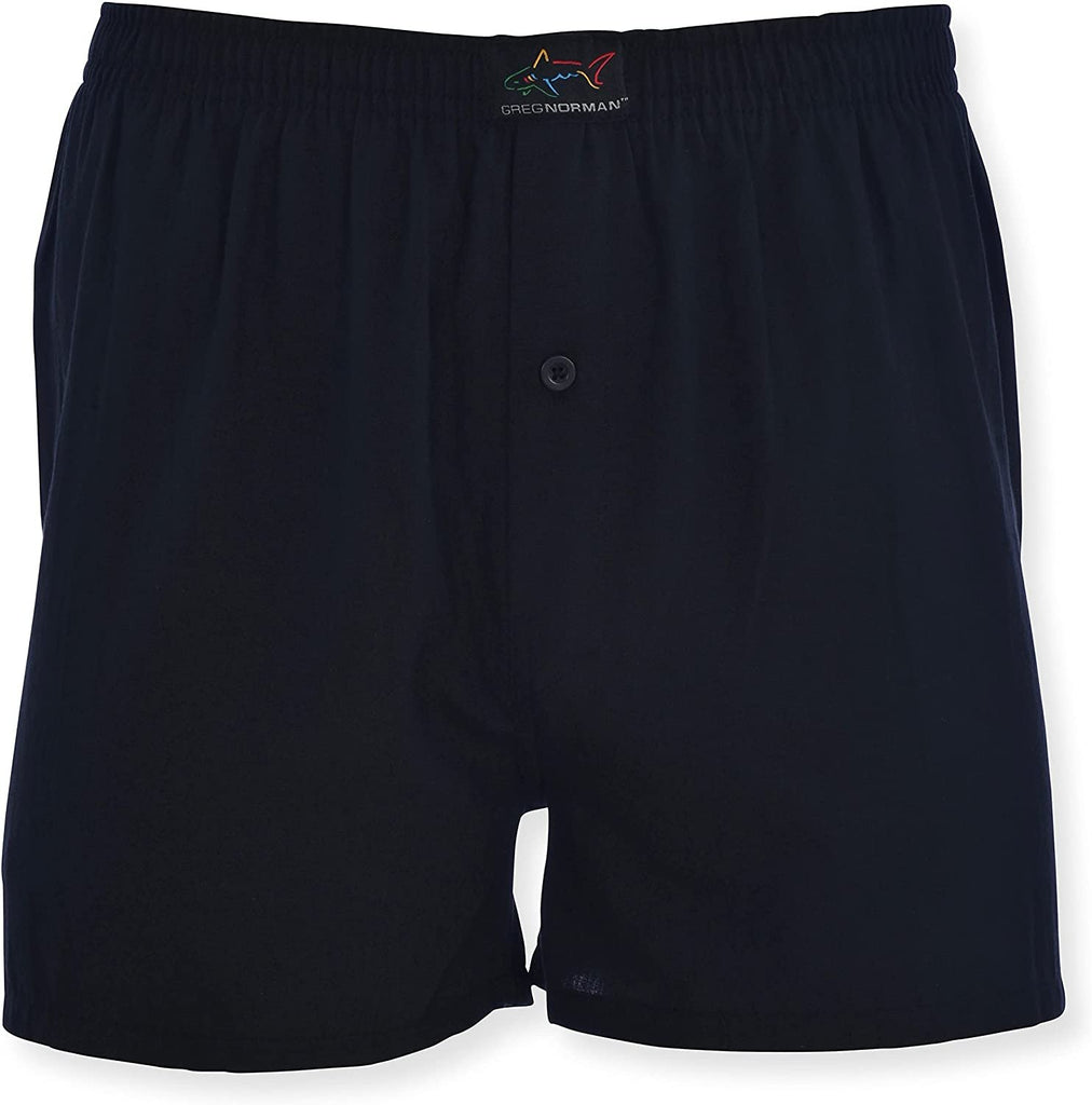Greg Norman Mens Woven Boxers - Button Fly Lightweight Classic Fit Brethability Golf Legend