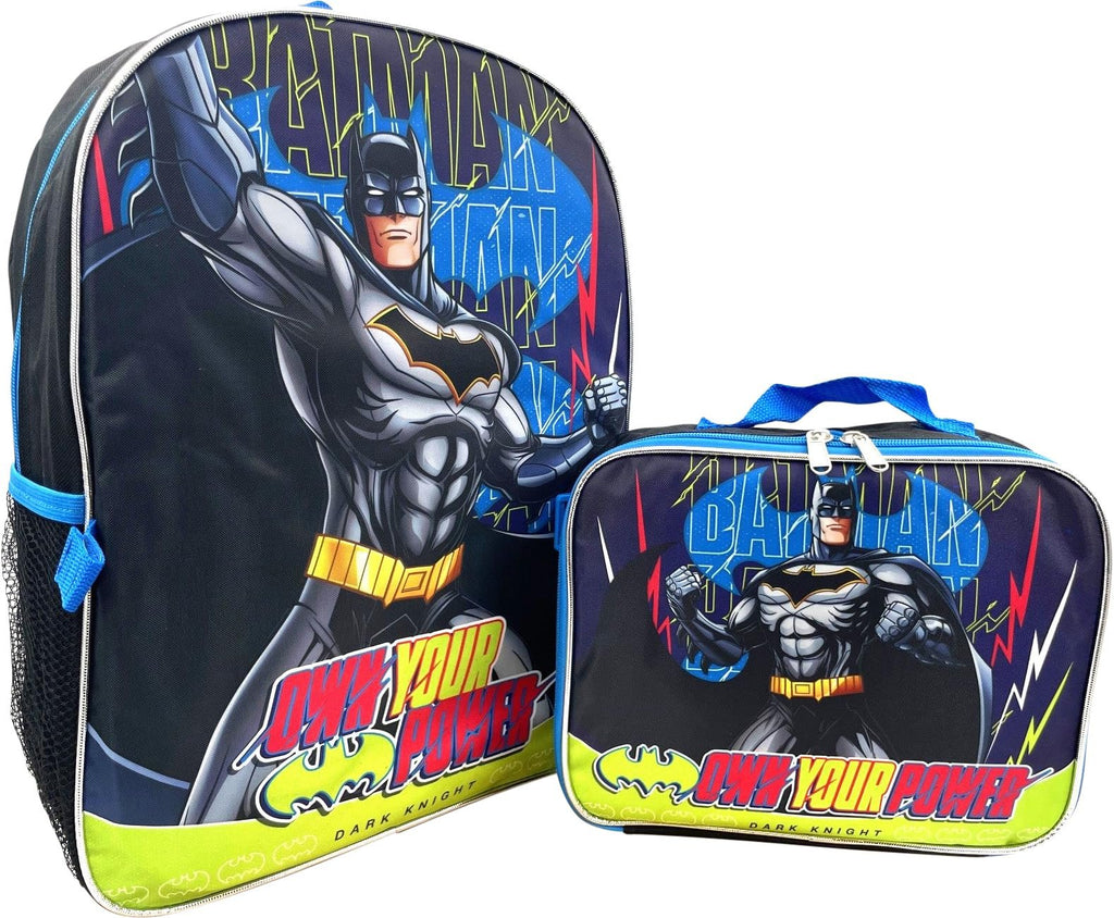 Ruz Batman Dark Knight 16 Inch Backpack With Detachable Matching Lunch Box