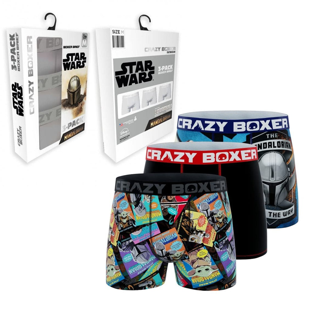 CRAZYBOXER Men's Underwear The Mandalorian Soft Comfortable Boxer Brief Original (3 PACK)