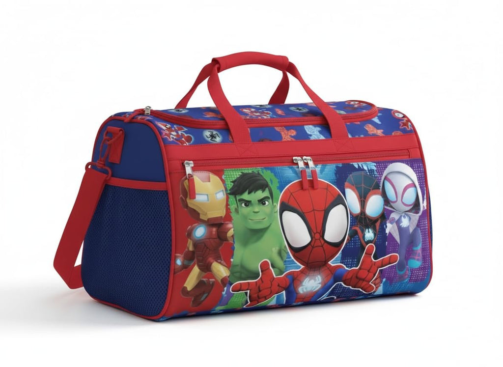 Disney Kids Duffle Bag 16.5" – Travel & Sports Bag with Zipper Pocket, Mesh Side Pockets & Shoulder Strap