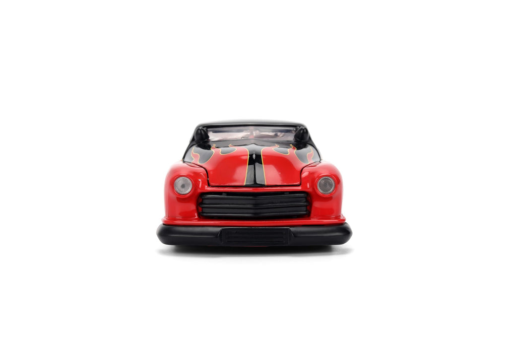 Jada Disney Vintage Mickey – 1951 Mercury – Hollywood Rides Die-Cast Car Toys – Flame Design –Mickey Figure – Collector's Edition – Age 8+ – Red/Black