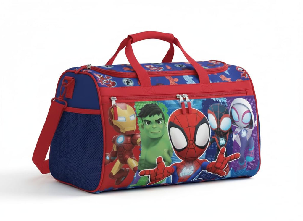 Disney Kids Duffle Bag 16.5" – Travel & Sports Bag with Zipper Pocket, Mesh Side Pockets & Shoulder Strap