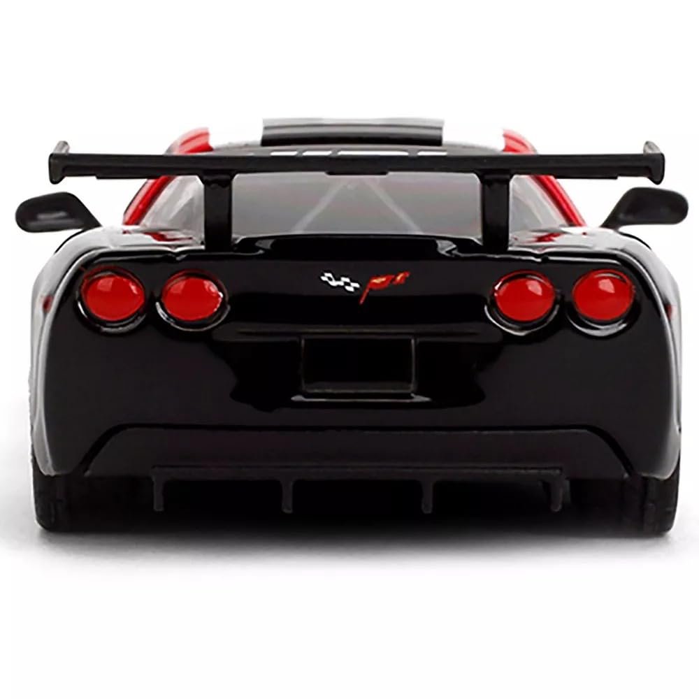 Jada Majorette Collection – 2005 Chevy Corvette C6R 1:64 Die-Cast Model Car with Rubber Tires & Display Case, for Collectors & Adults