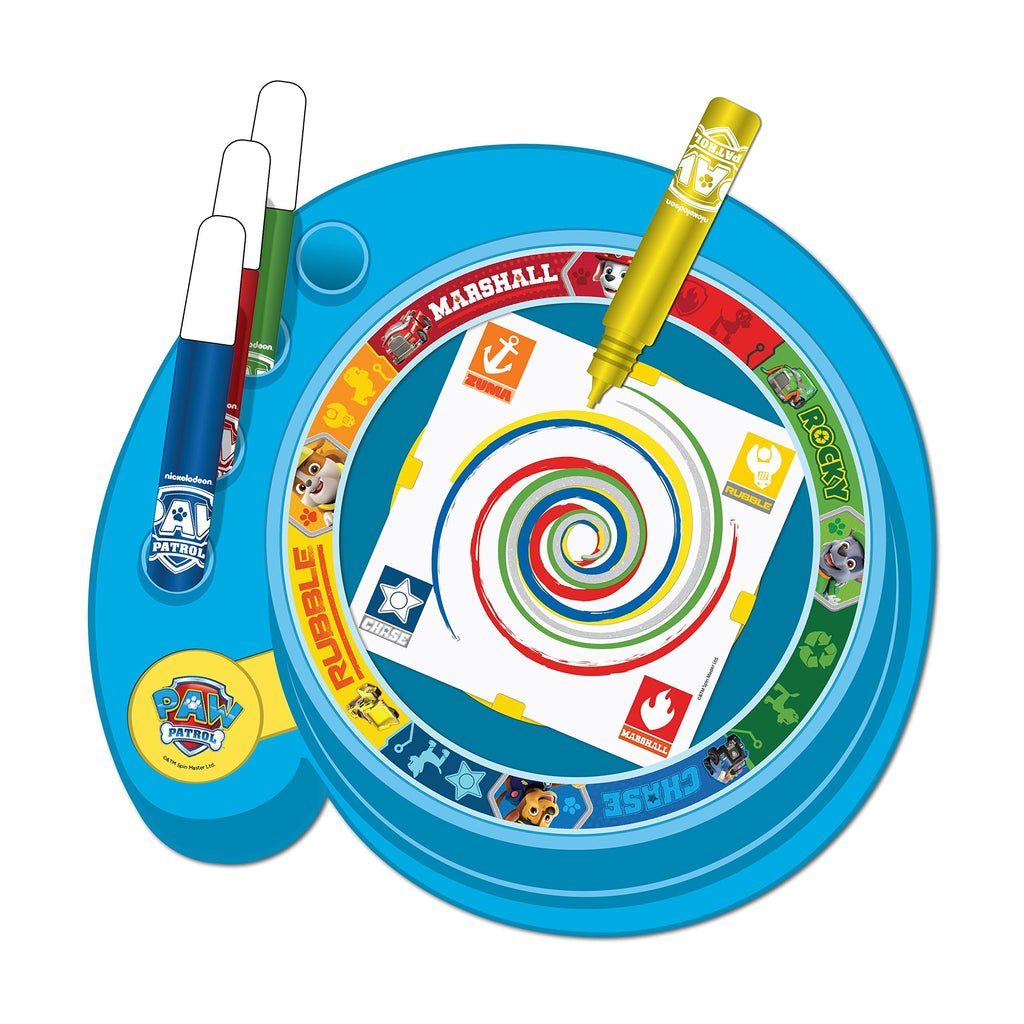 Lollipop Paw Patrol Spin Art for Kids - Paper Spinning Machine, Paint Spinner Station & Spiral Arts Kit with Frame, Blue