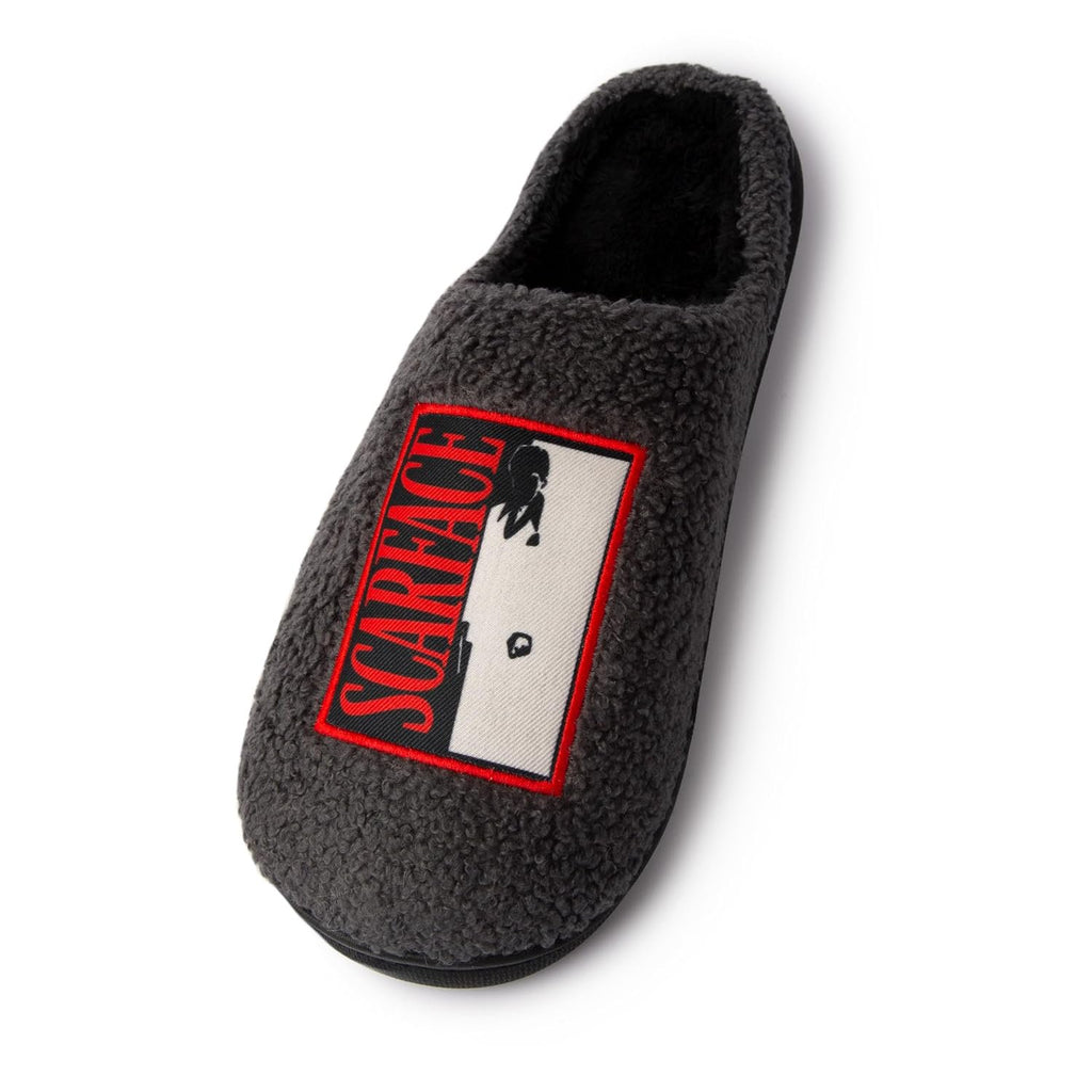 Handcraft Scarface Men's Boucle Clog Slippers with Applique, Oxford Grey, Small