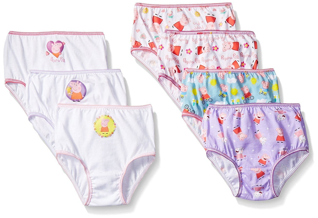 Peppa Pig Girls Combed Cotton Character Toddler 7pk Panty