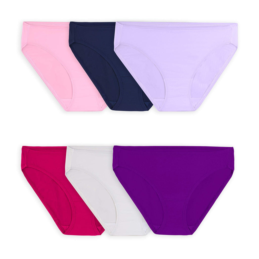 Fruit of the Loom Women's 360 Underwear, High Performance Stretch for Effortless Comfort, Available in Plus Size, Microfiber-Bikini-6 Pack-Colors May Vary, 7