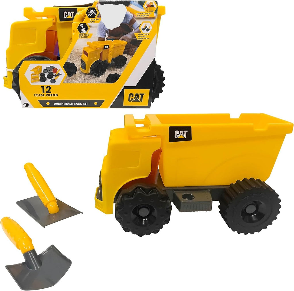 CAT Construction Toys, Sandbox Construction, Dump Truck Sand Set with Sand Accessories, Ages 3 and up
