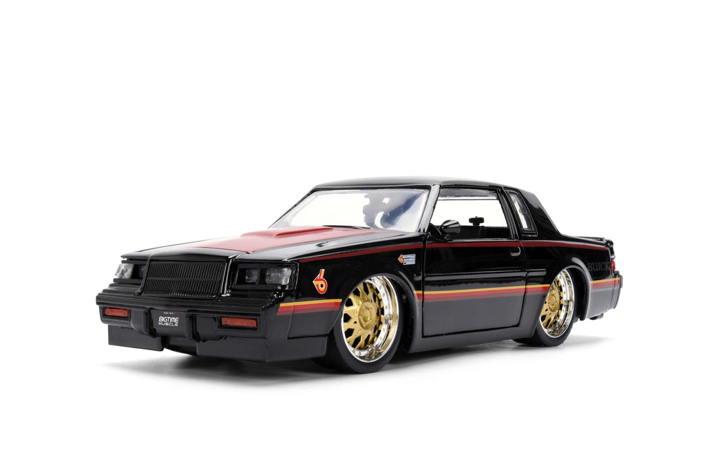 Jada Toys Bigtime Muscle 1:24 1987 Buick Grand National Die-cast Car – Opening Doors, Hood, Trunk, Rubber Tires(Glossy Black)