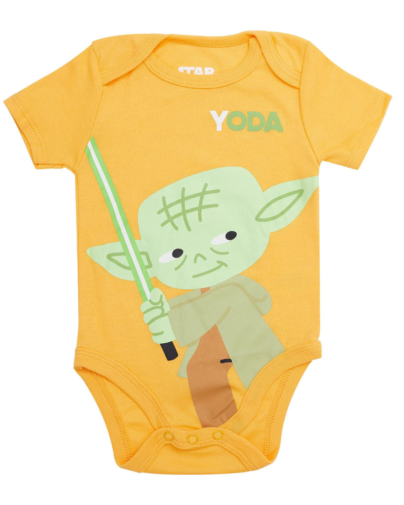 STAR WARS Baby Boys Bodysuit 5-Pack - Baby Bodysuits With Darth Vader, Boba Fett, Yoda, C-3PO, R2-D2 - Baby (6-9M)