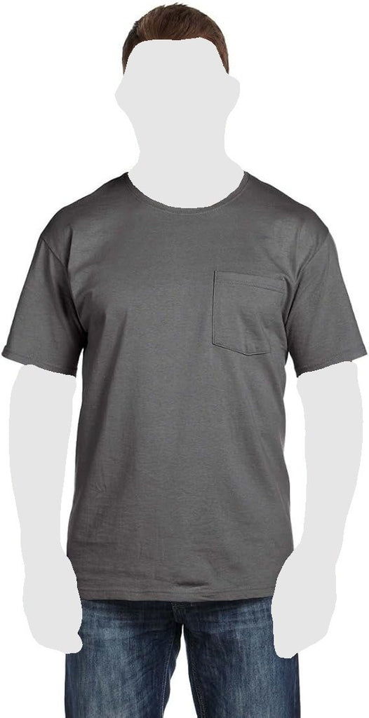 Fruit of the Loom Men's Pocket T-Shirts 4 Pack Charcoal 2X