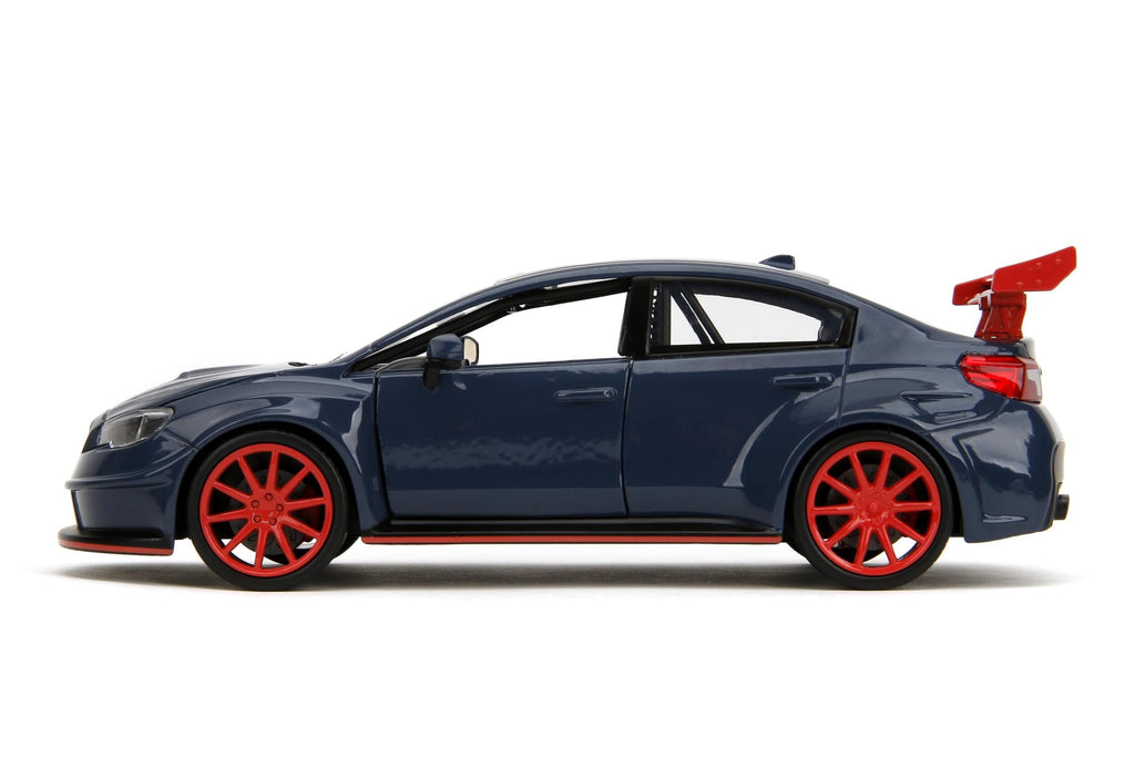 Jada Toys 2016 Subaru WRX STI w/Yuji Itadori Die-Cast Figure, Jujutsu Kaisen 1:24 Scale Collectible Car – Opening Doors, Hood & Trunk