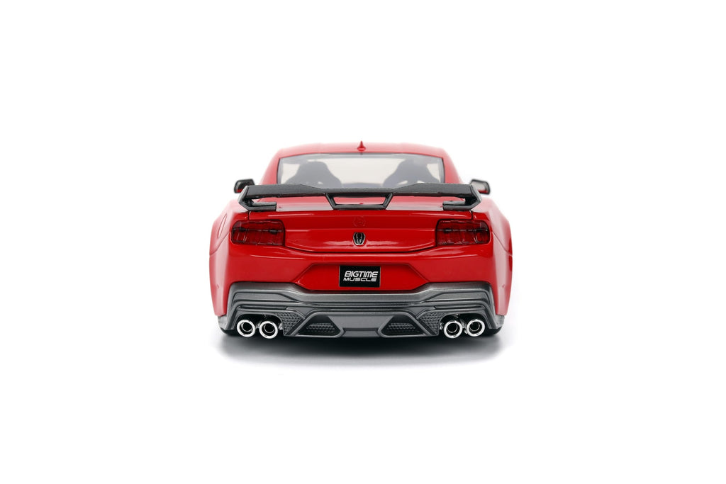 Jada Toys Bigtime Muscle 1:24 2024 Ford Mustang Dark Horse Die-cast Car – Opening Doors, Hood, Trunk, Rubber Tires(Glossy Red)