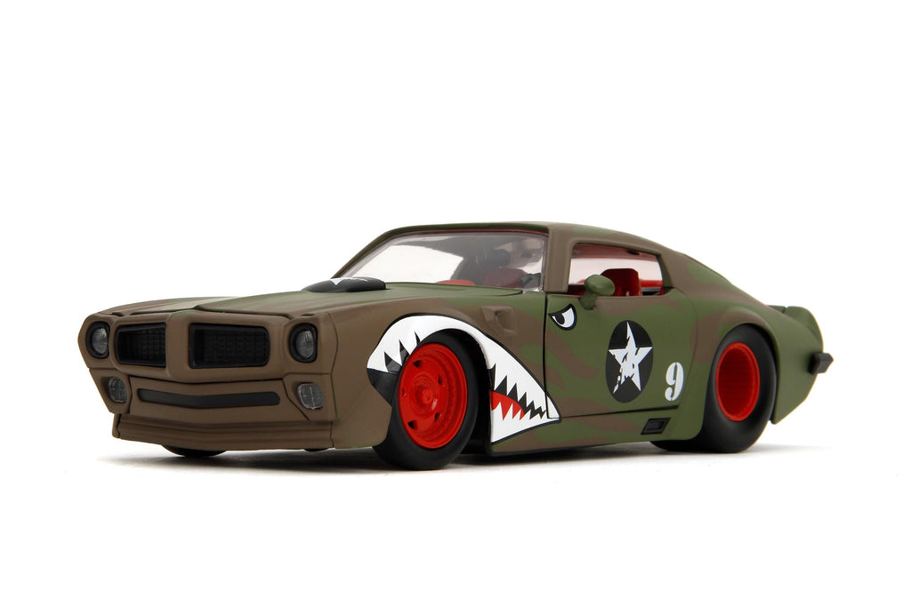 Bigtime Muscle 1:24 1972 Pontiac Firebird Die-Cast Car, Toys for Kids and Adults(Primer Green)