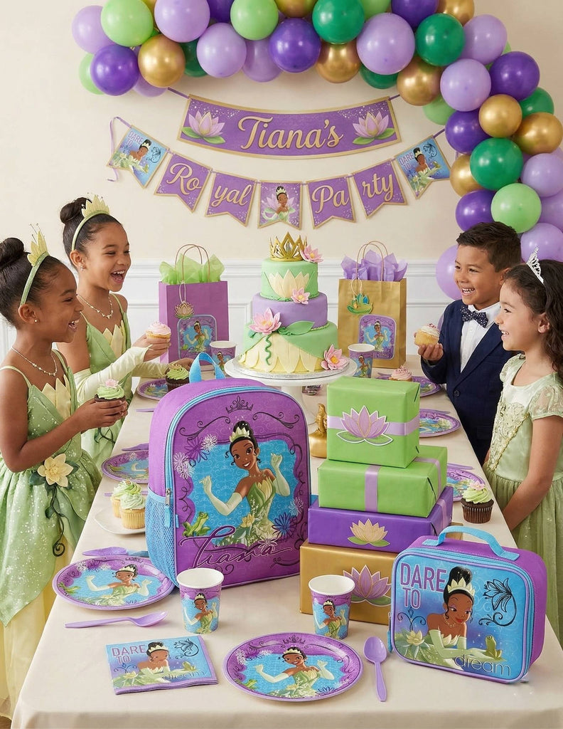 Fast Forward Tiana 16" Backpacks With Lunch Bag - Licensed Characters Kids Schoolbag