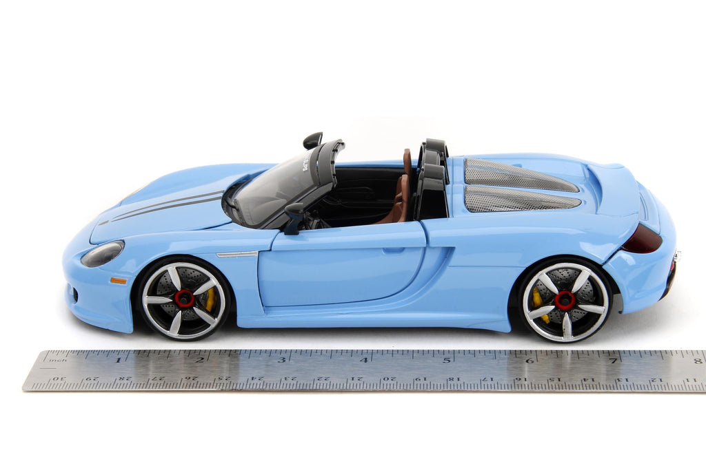 Pink Slips 1:24 W6 Porsche Carrera GT Die-Cast Car, Toys for Kids and Adults(Light Blue)