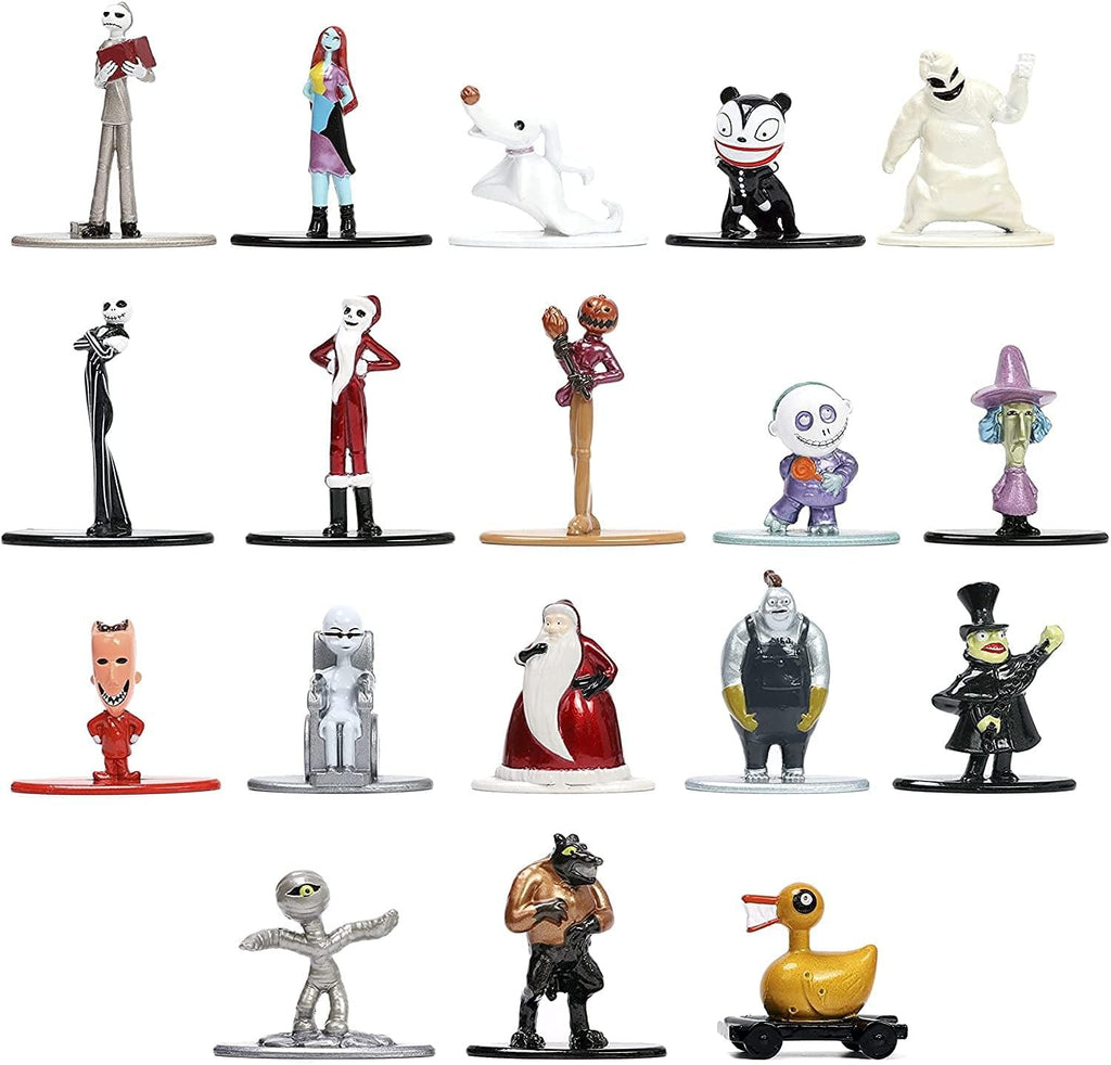Jada Toys Disney Nightmare Before Christmas 18-Pack 1.65" Die-cast Figures, Toys for Kids and Adults, Black